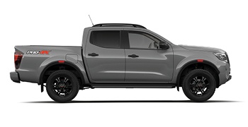 Sideview of grey Nissan Navara Pro4X